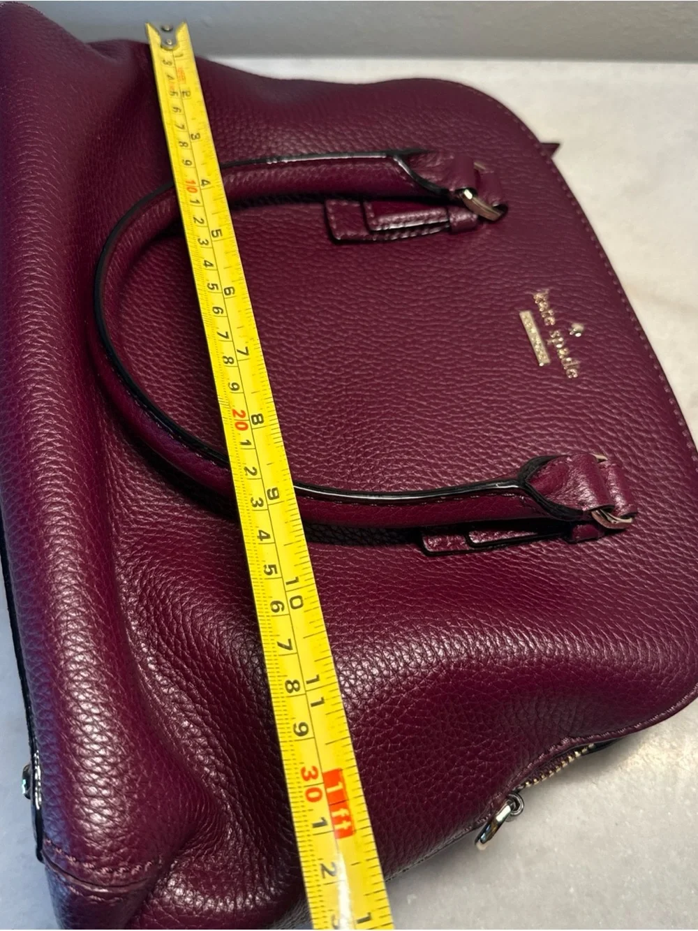 Kate Spade Cameron Street Lottie Satchel in Plum/Wine Leather